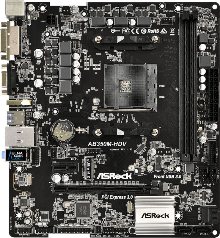 Материнская плата Asrock AB350M-HDV