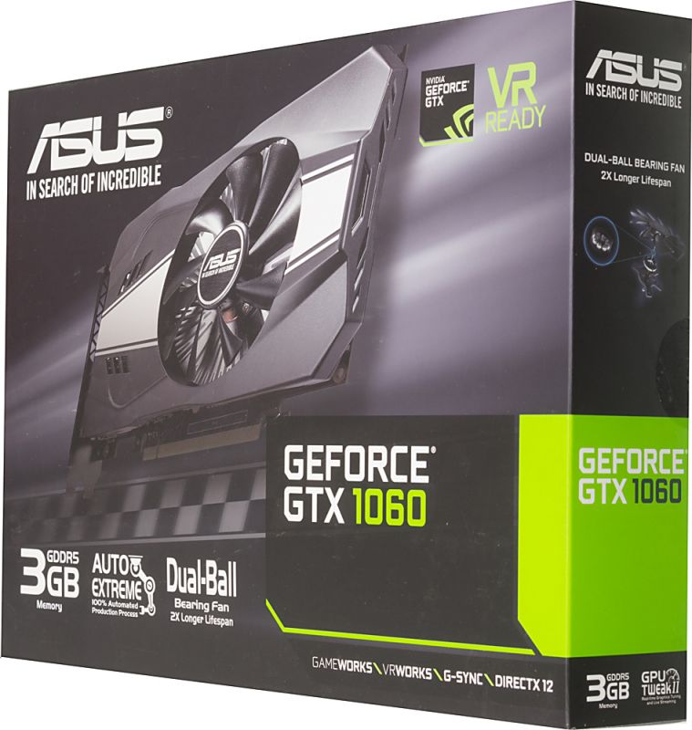 Видеокарта Asus PCI-E PH-GTX1060-3G