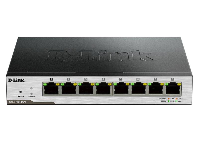 Коммутатор D-Link DGS-1100-08PD настраиваемый