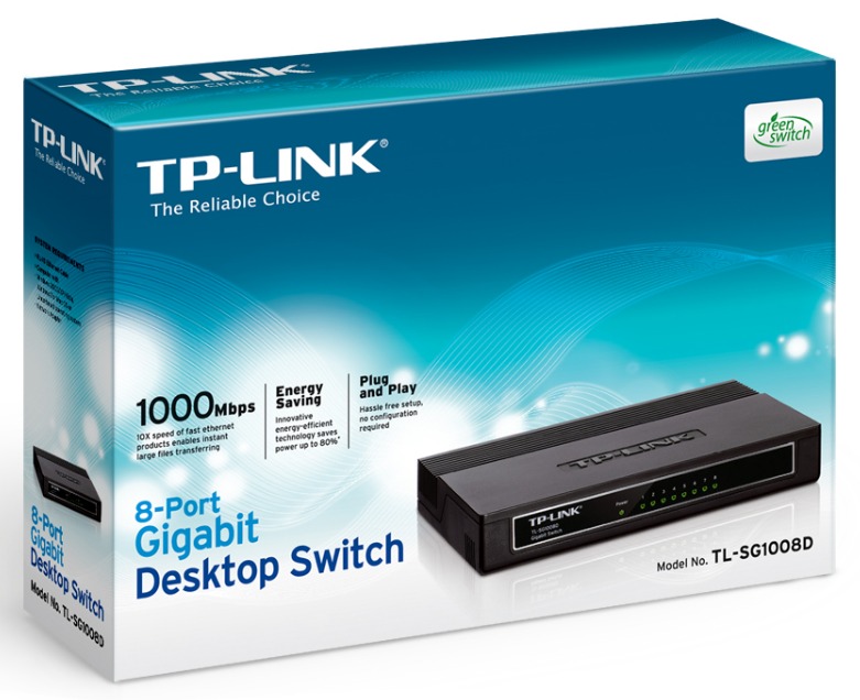 Коммутатор TP-Link TL-SG1008D неуправляемый