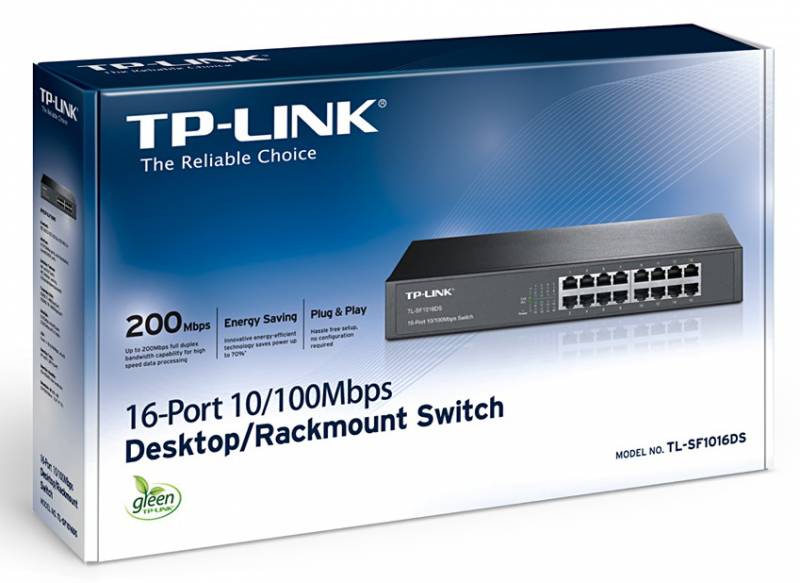 Коммутатор TP-Link TL-SF1016DS неуправляемый