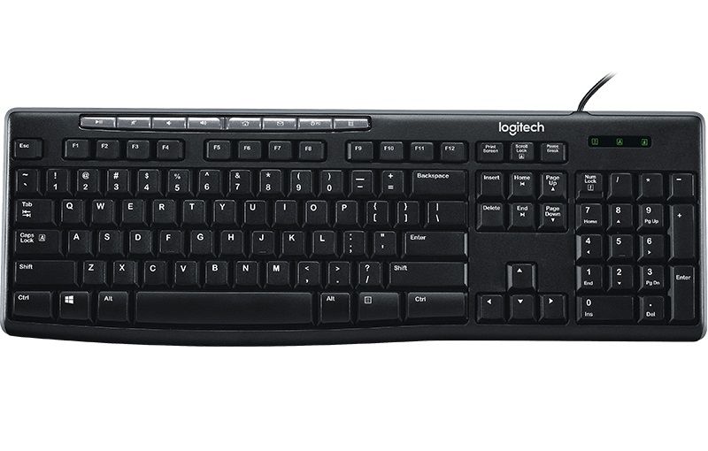 Клавиатура Logitech K200 черный/серый