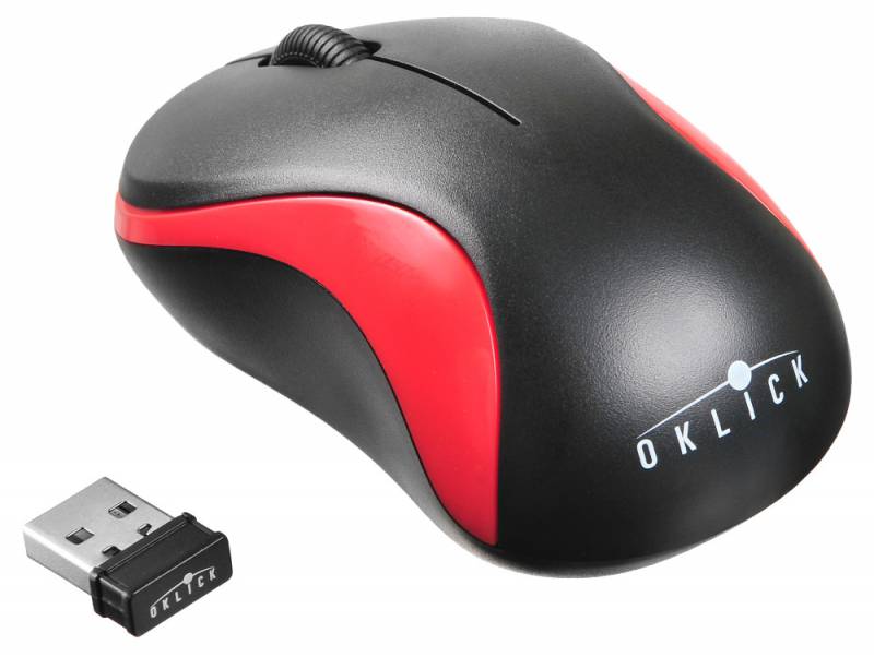 Мышь Oklick 605SW черный/красный